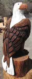 Chainsaw Carving of an Eagle