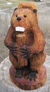 Beaver Chainsaw Carving