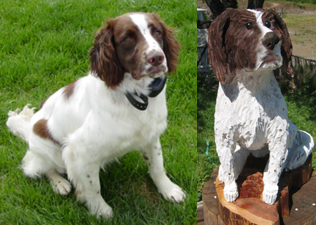 chainsaw carving of dog from picture