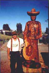 Chainsaw Carving of a Working Cowboy